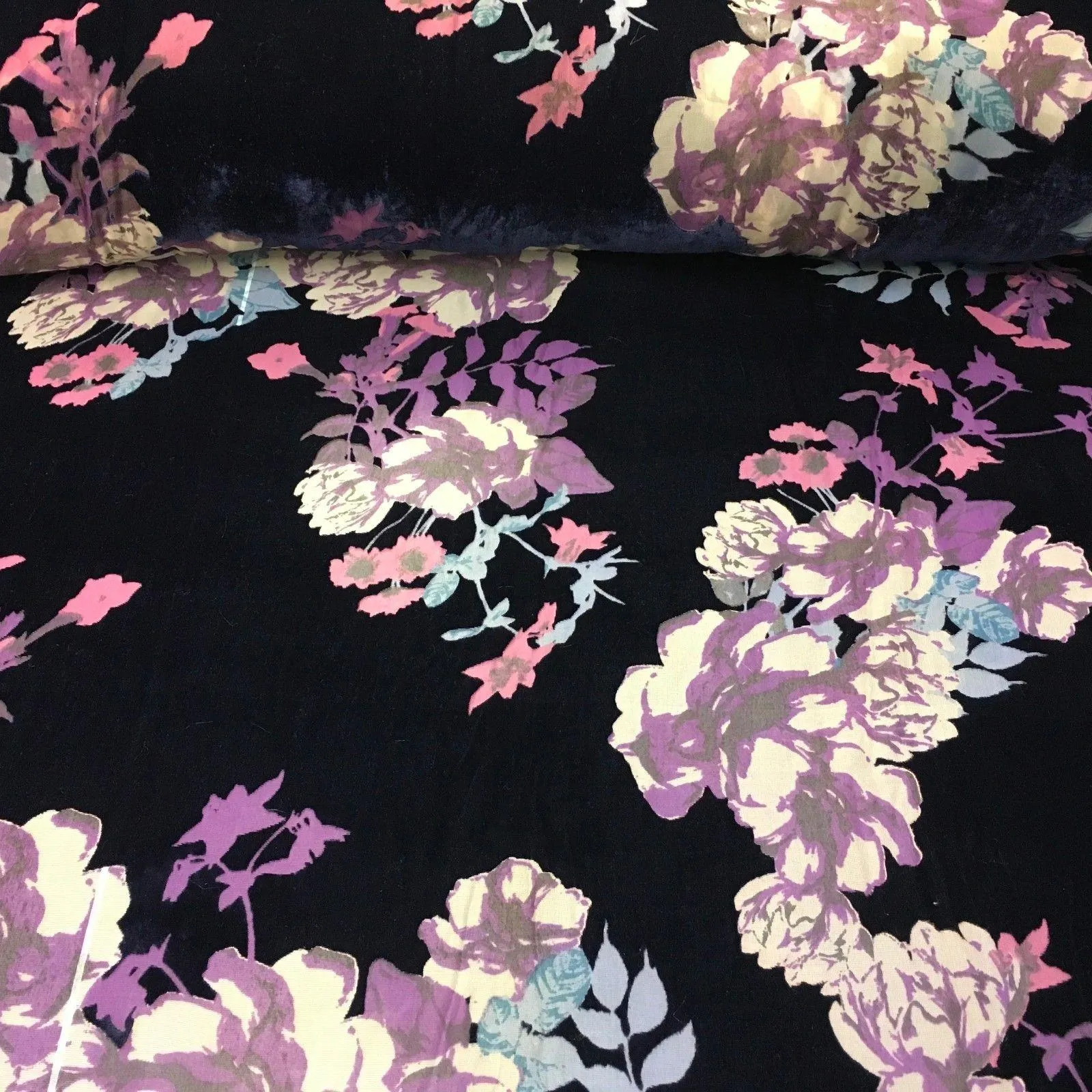 Lightweight Floral Velvet chiffon burnout Devore dress Fabric 50" Wide M999