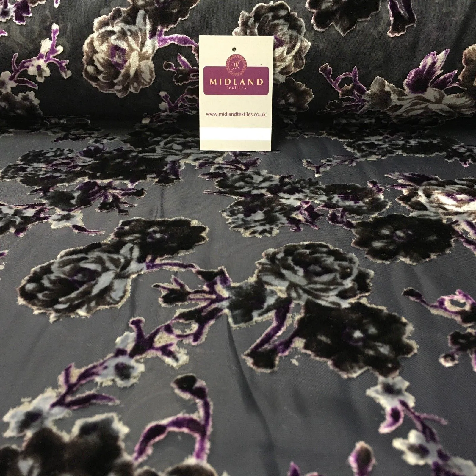 Lightweight Floral Velvet chiffon burnout Devore dress Fabric 50" Wide M999