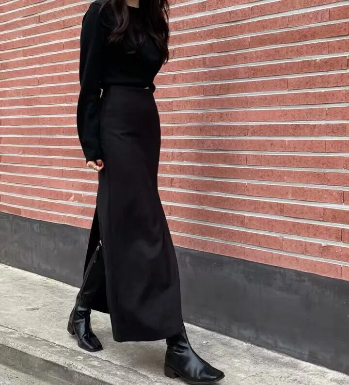 Long Essential Skirt with Slit