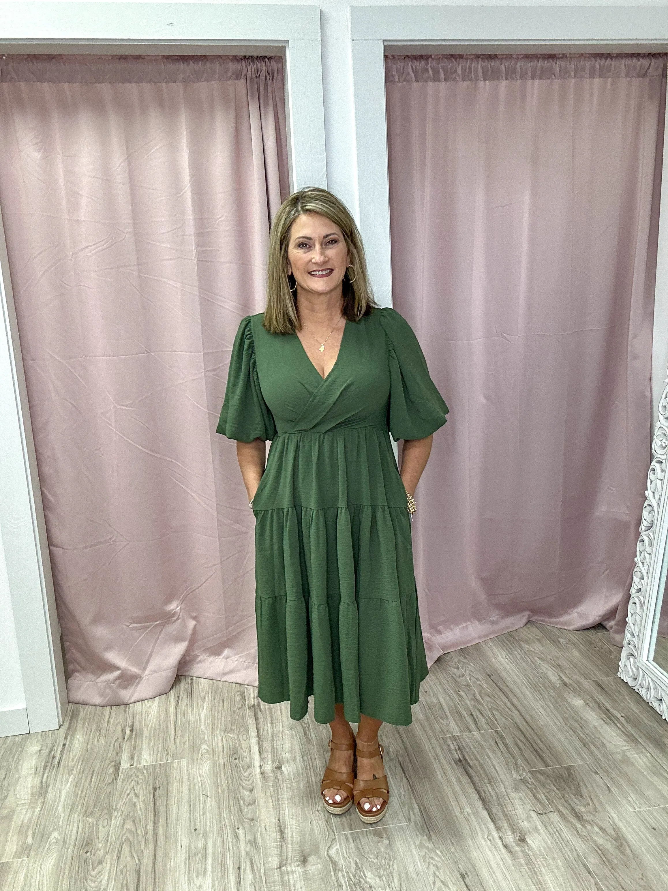 Lovely Olive Dress