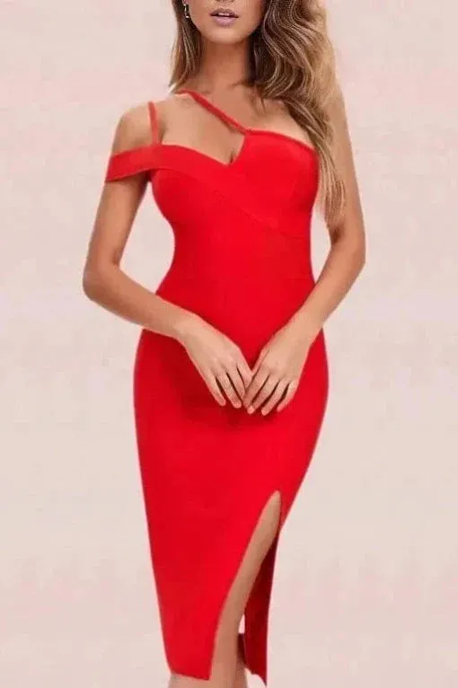 Luna Bodycon Dress - Lipstick Red