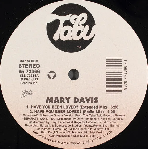 Mary Davis - Have You Been Loved? (12", Maxi) (VG )