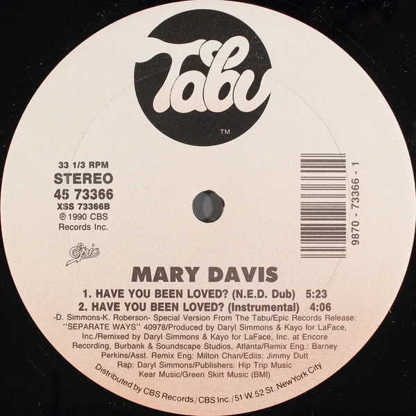 Mary Davis - Have You Been Loved? (12", Maxi) (VG )