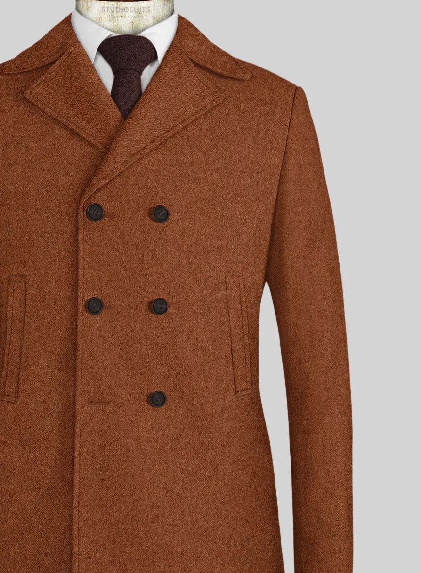 Melange Rust Tweed Pea Coat