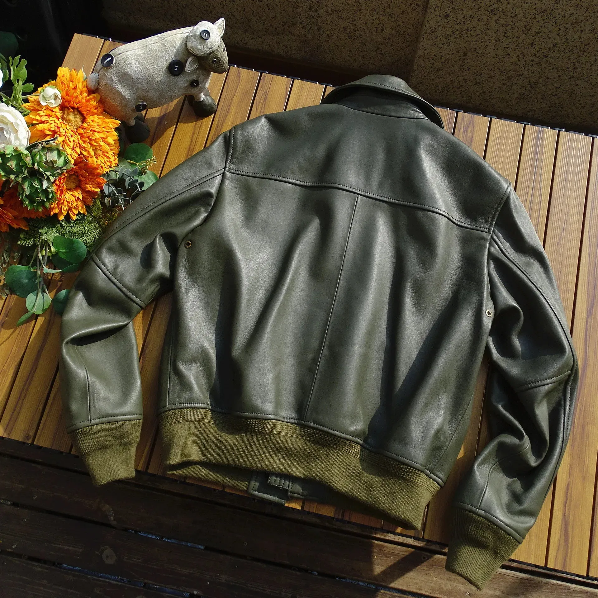 Men's Aviator Jacket Genuine Leather G2 Military Style