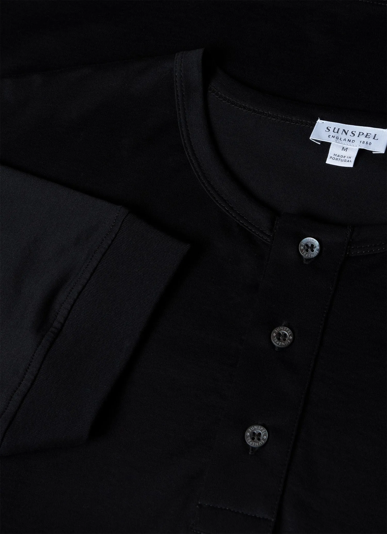 Men's Henley T-shirt in Black