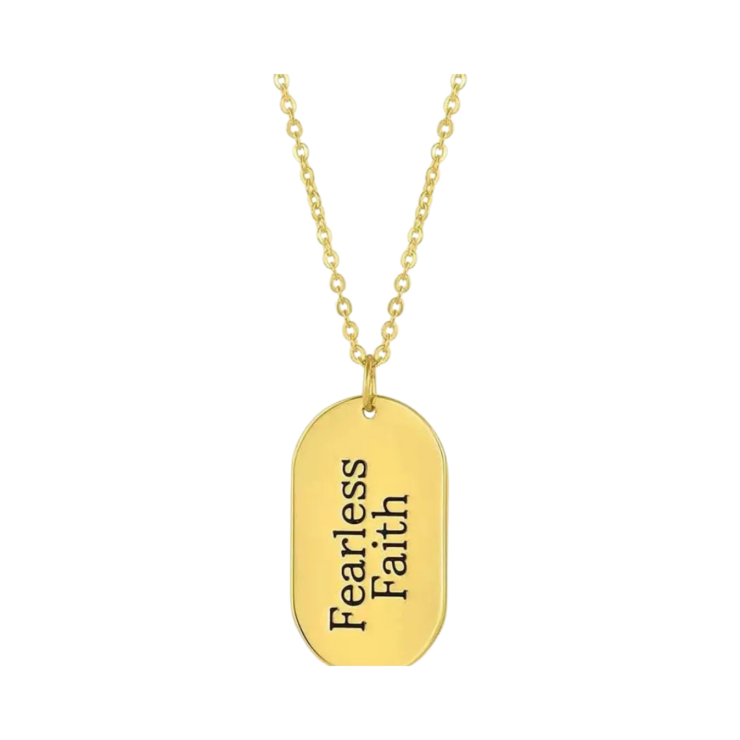 Montana Silversmiths Women's Fearless Faith Rounded Dog Tag Necklace