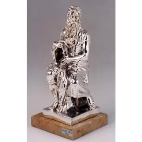 Moses With Ten Commandments Silver Figurine