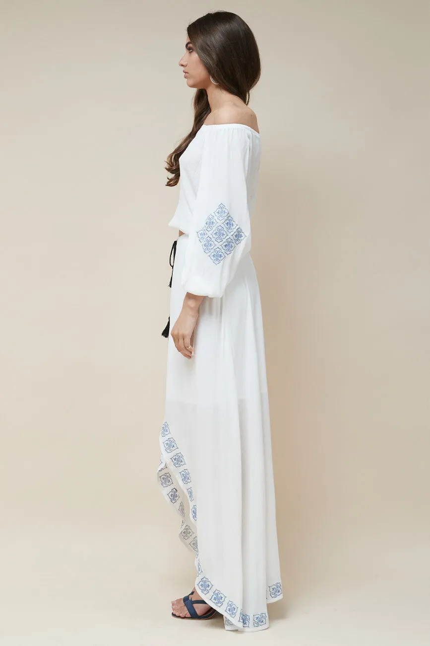 Mykonos Embroidered Maxi Skirt