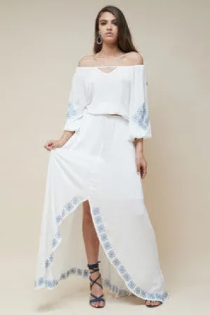 Mykonos Embroidered Maxi Skirt