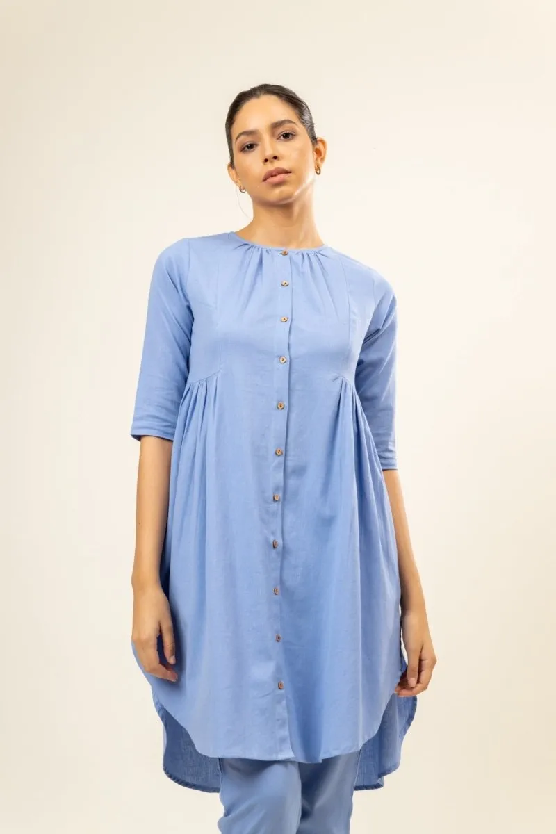 Naomi Blue Upcycled Cotton Tunic