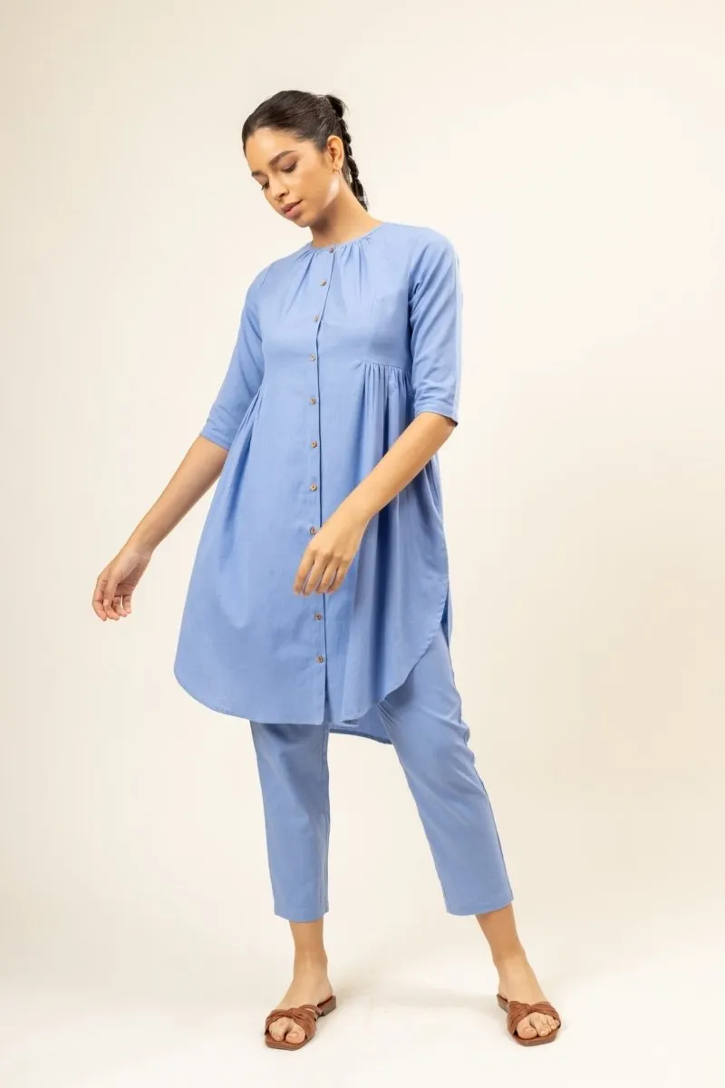 Naomi Blue Upcycled Cotton Tunic