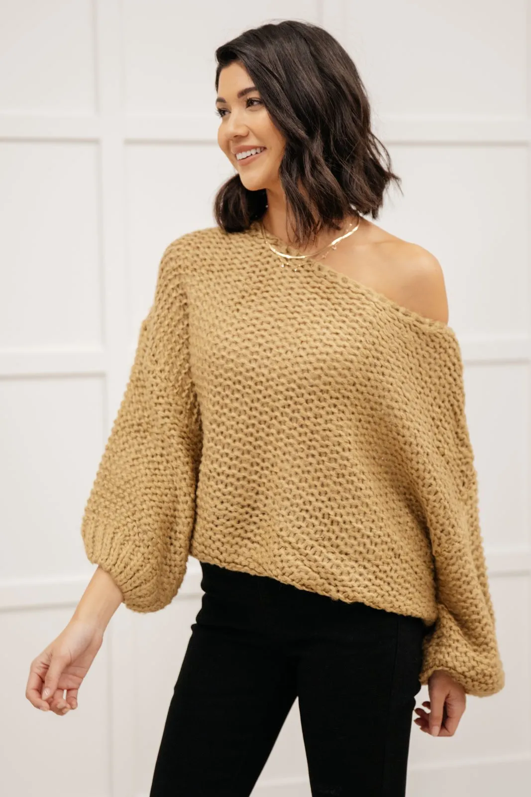 Natural Beauty Knit Sweater in Taupe