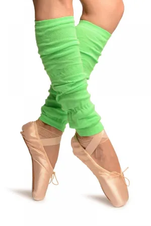 Neon Green Gaufre Dance/Ballet Leg Warmers