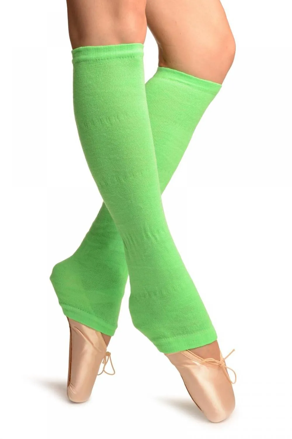 Neon Green Gaufre Dance/Ballet Leg Warmers