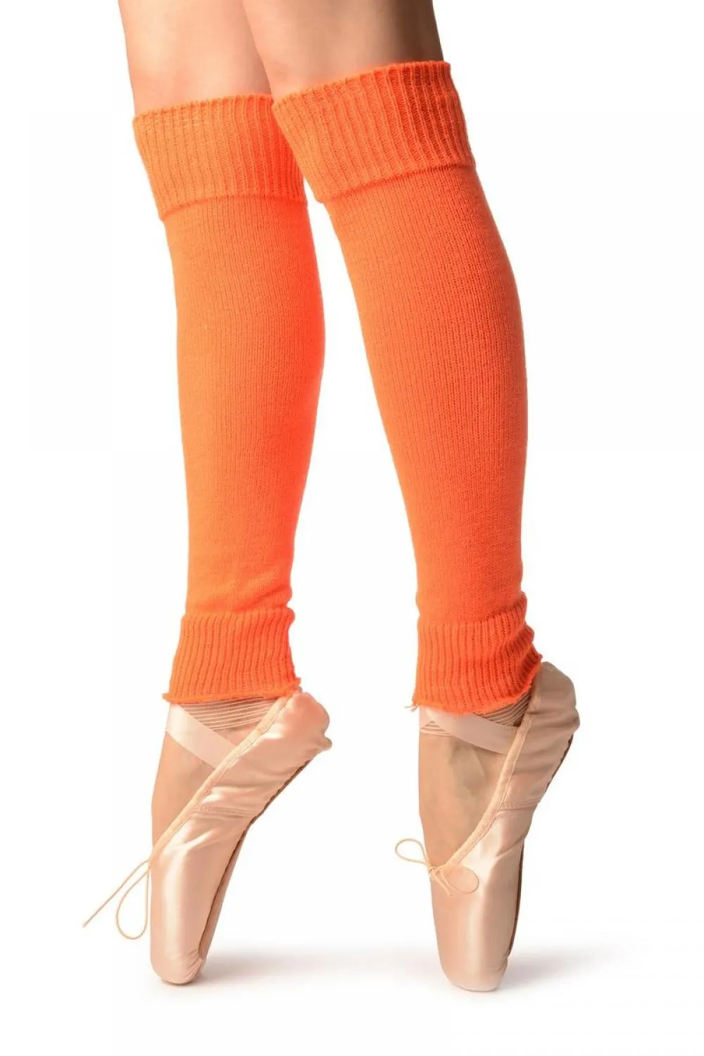 Neon Orange Fluorescent Dance/Ballet Leg Warmers