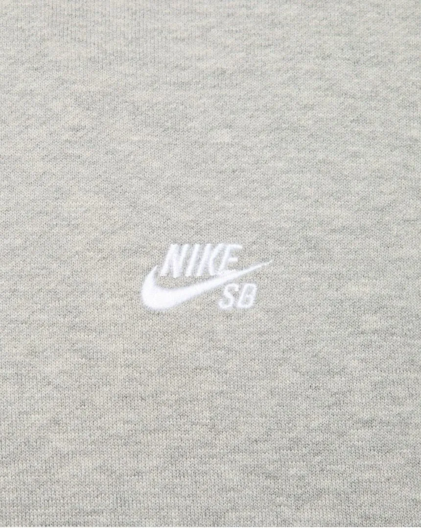 Nike SB Fleece Pullover Hoodie Essential Logo - Dk Grey Heather / White