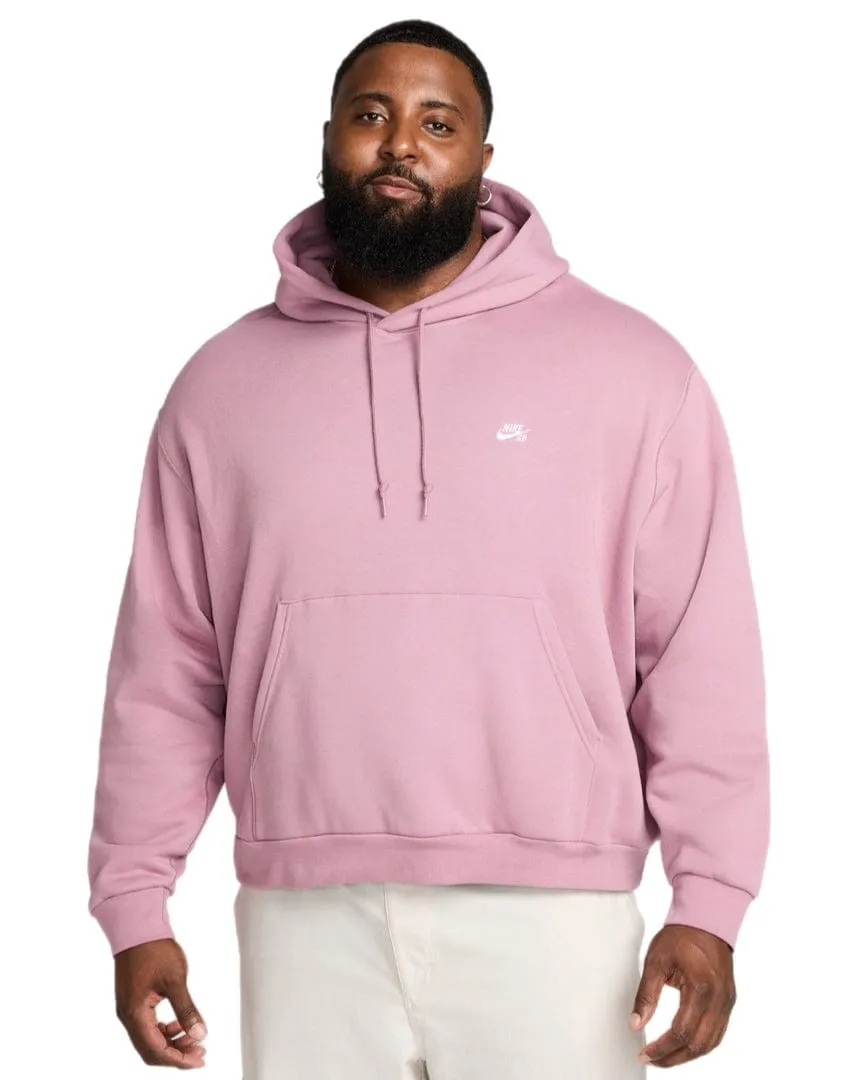 Nike SB Fleece Pullover Hoodie Essential Logo - Plum Dust / White