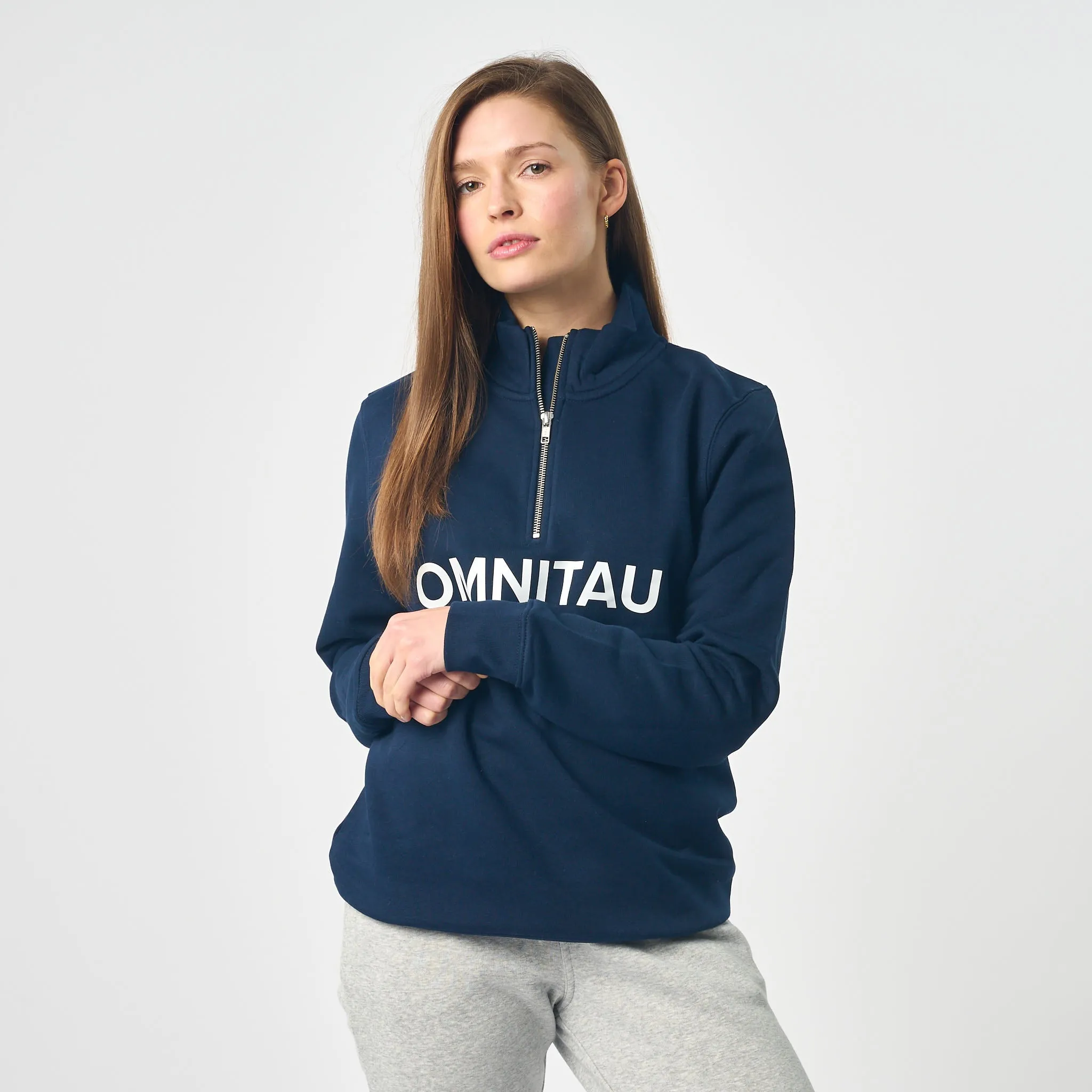 Omnitau Women's OmniX Organic Cotton Omni 1/4 Zip Mid Layer Fleece - French Navy