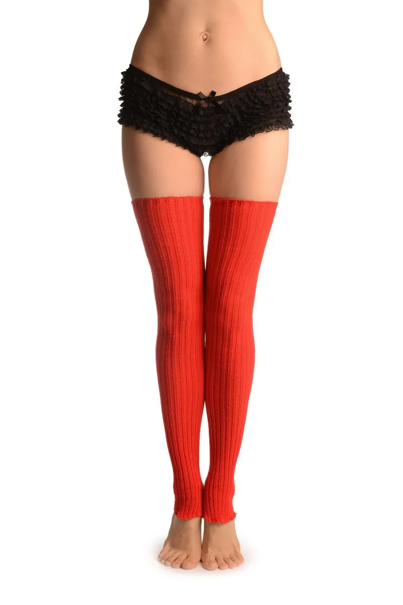 Orange Red Stirrup Dance/Ballet Leg Warmers