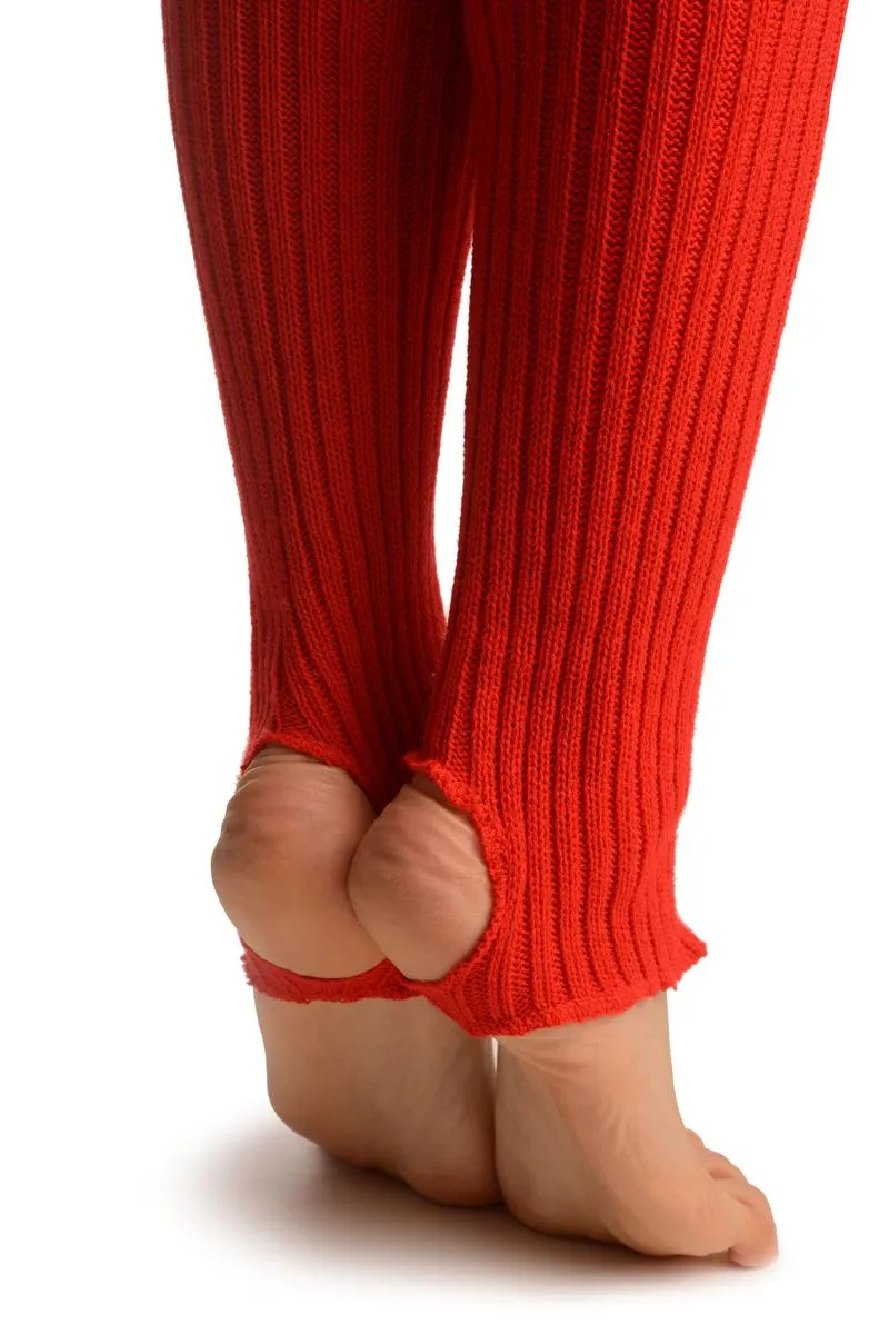 Orange Red Stirrup Dance/Ballet Leg Warmers