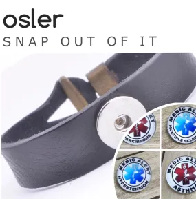 Osler Brown Genuine Leather Medical Alert Bracelet