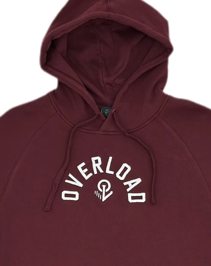 Overload Semi Circle Embroidered Hoodie - Burgandy