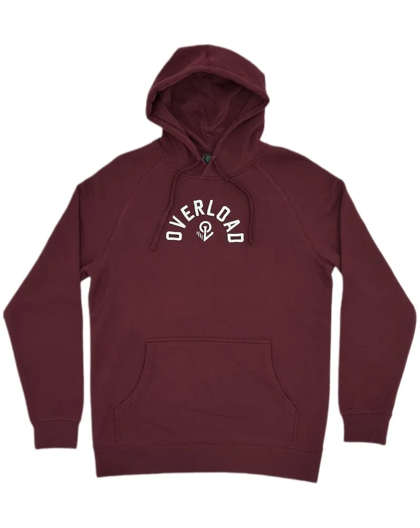 Overload Semi Circle Embroidered Hoodie - Burgandy