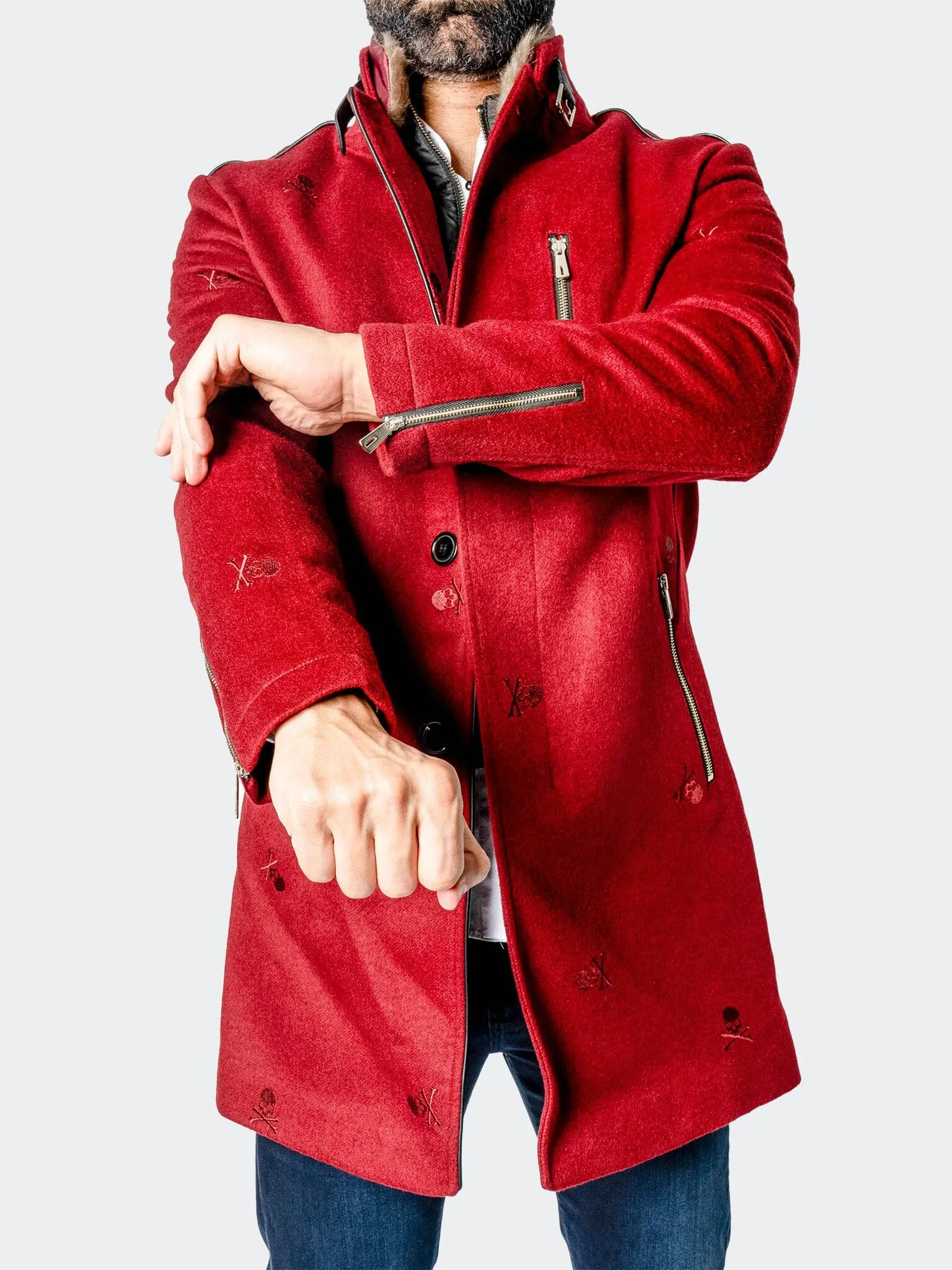 Peacoat CaptainSkull Red