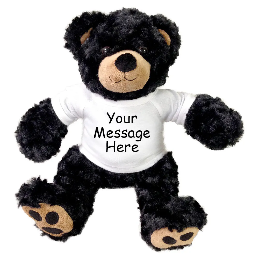 Personalized Teddy Bear - 13 inch Vera bear, Black