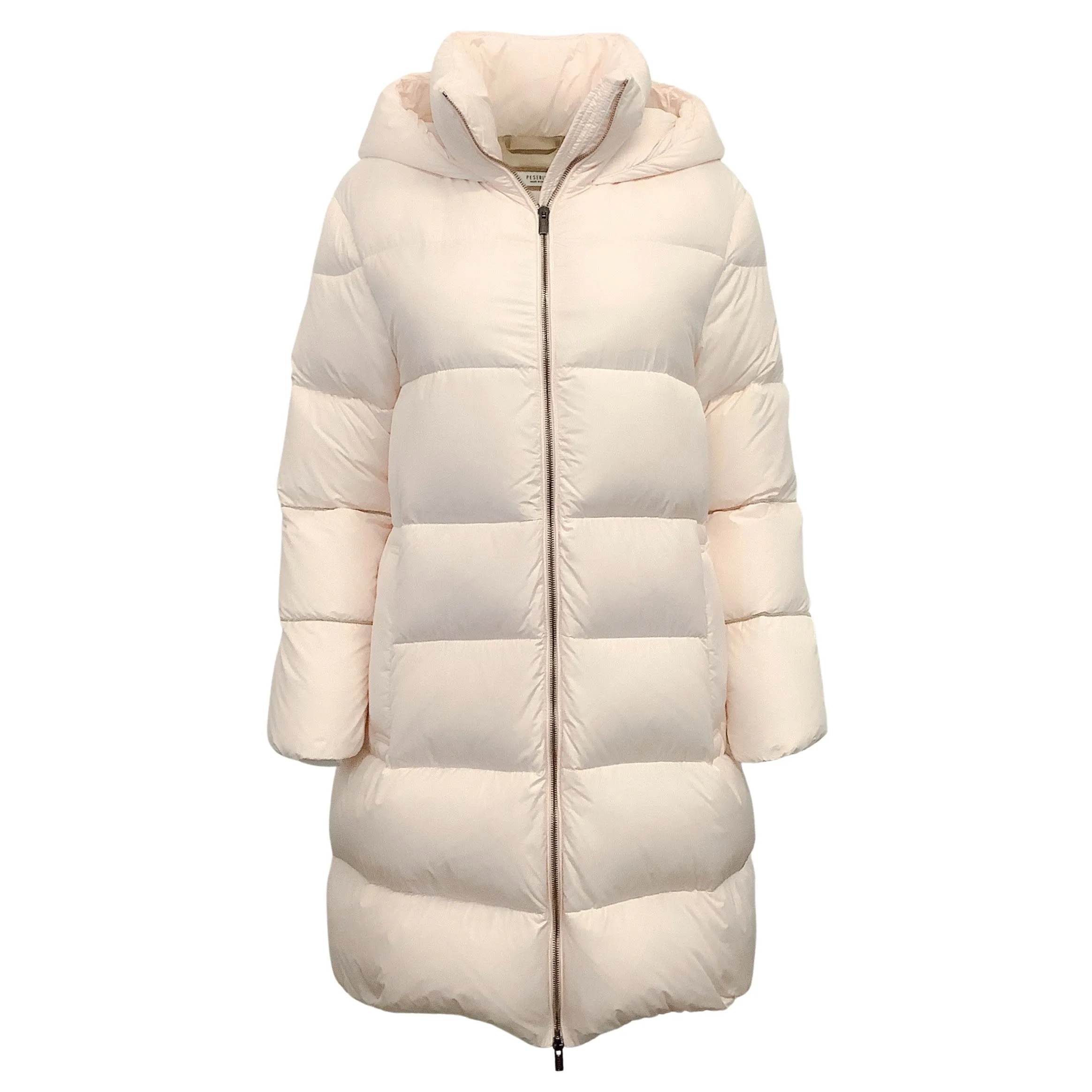 Peserico Light Pink Hooded Puffer Coat