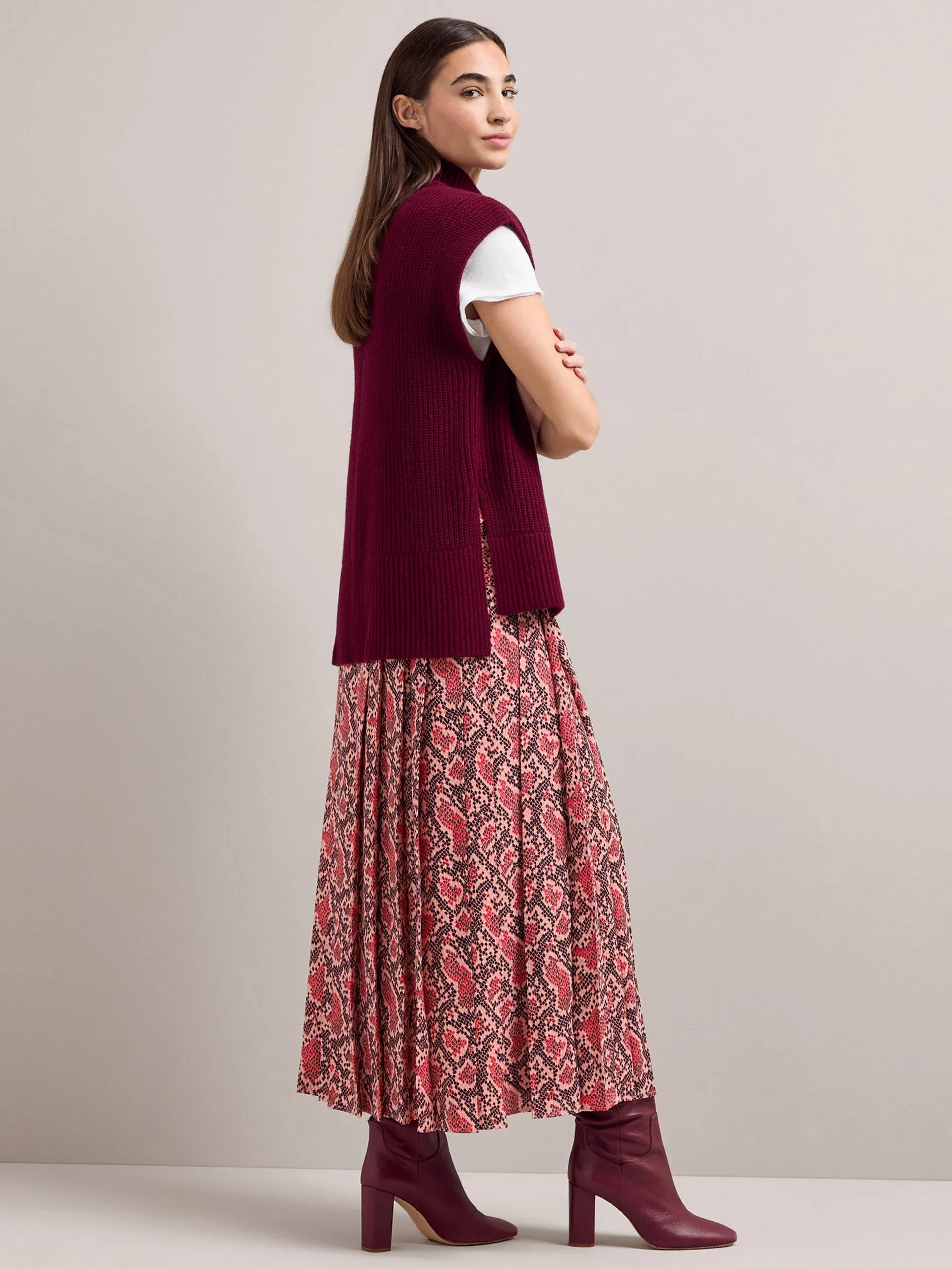 Pink snakeskin print Sienna maxi skirt