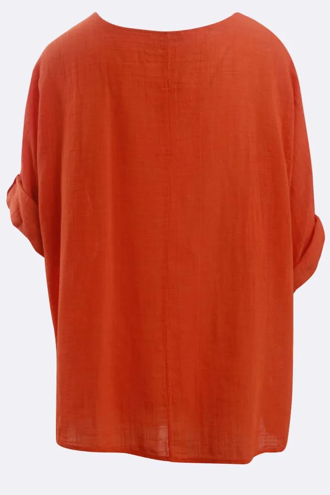 Plain Necklace Tunic Top