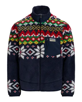 Polo Ralph Lauren Fairisle Design Full Zip Fleece Jacket - Navy