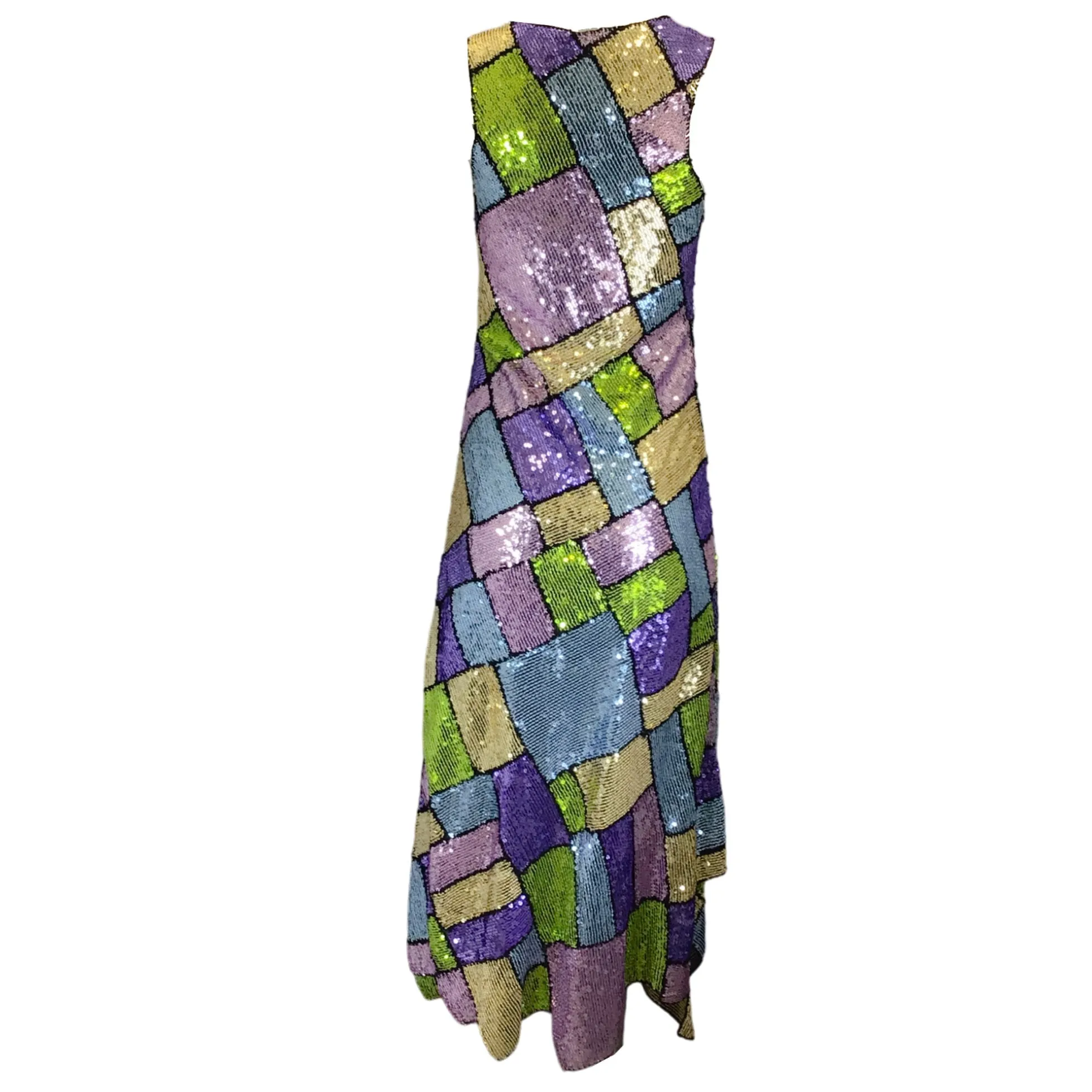 Prabal Gurung Multicolored Sequined Sleeveless Midi Dress