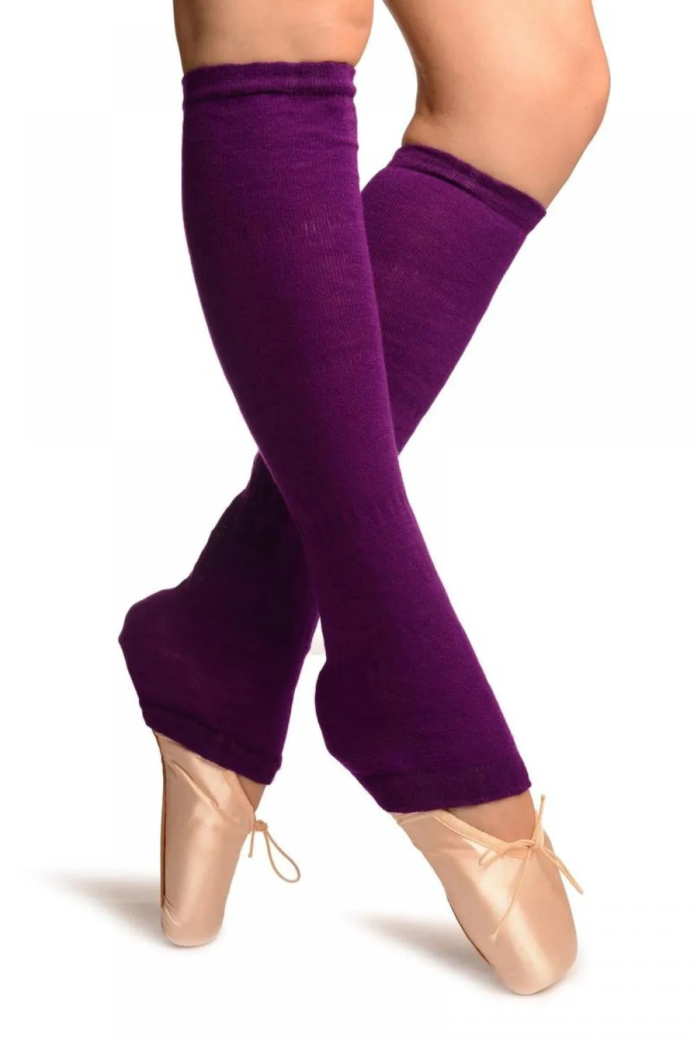 Purple Gaufre Dance/Ballet Leg Warmers