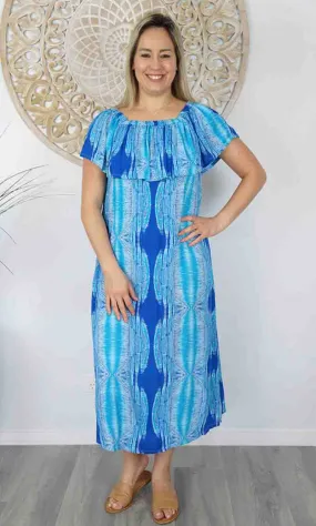 Rayon Dress Leo Goodvibes Blue