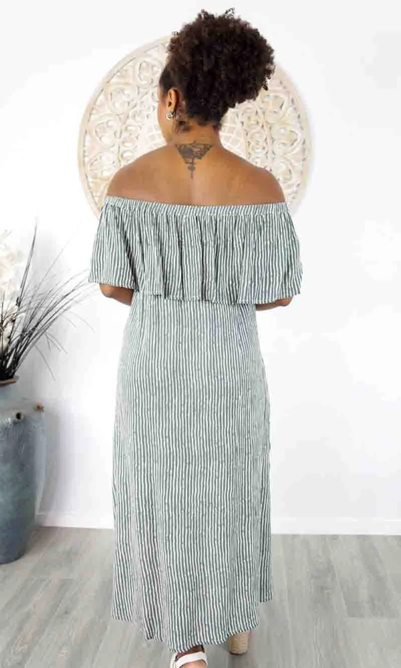 Rayon Dress Leo Stripes Grey