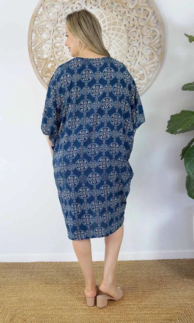 Rayon Dress Resort Katmandu Navy