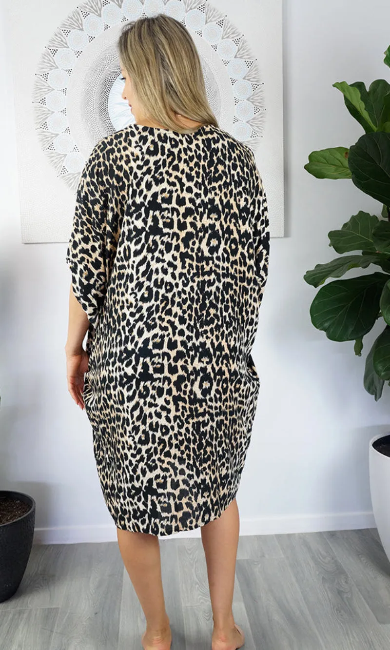 Rayon Dress Resort Leopard, More Colours