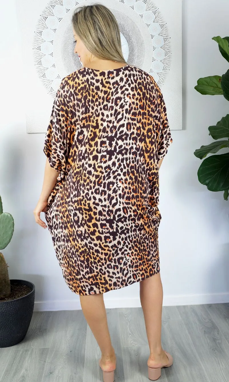 Rayon Dress Resort Leopard, More Colours