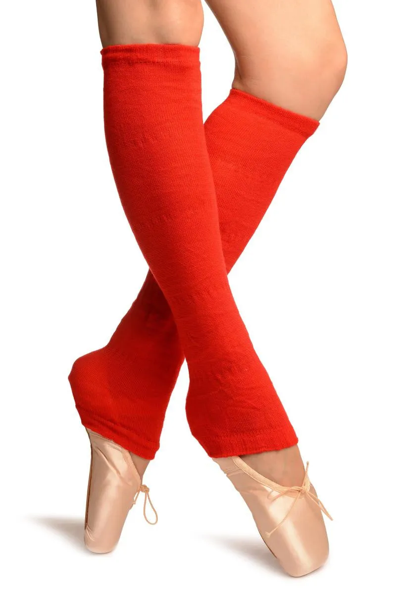 Red Gaufre Dance/Ballet Leg Warmers