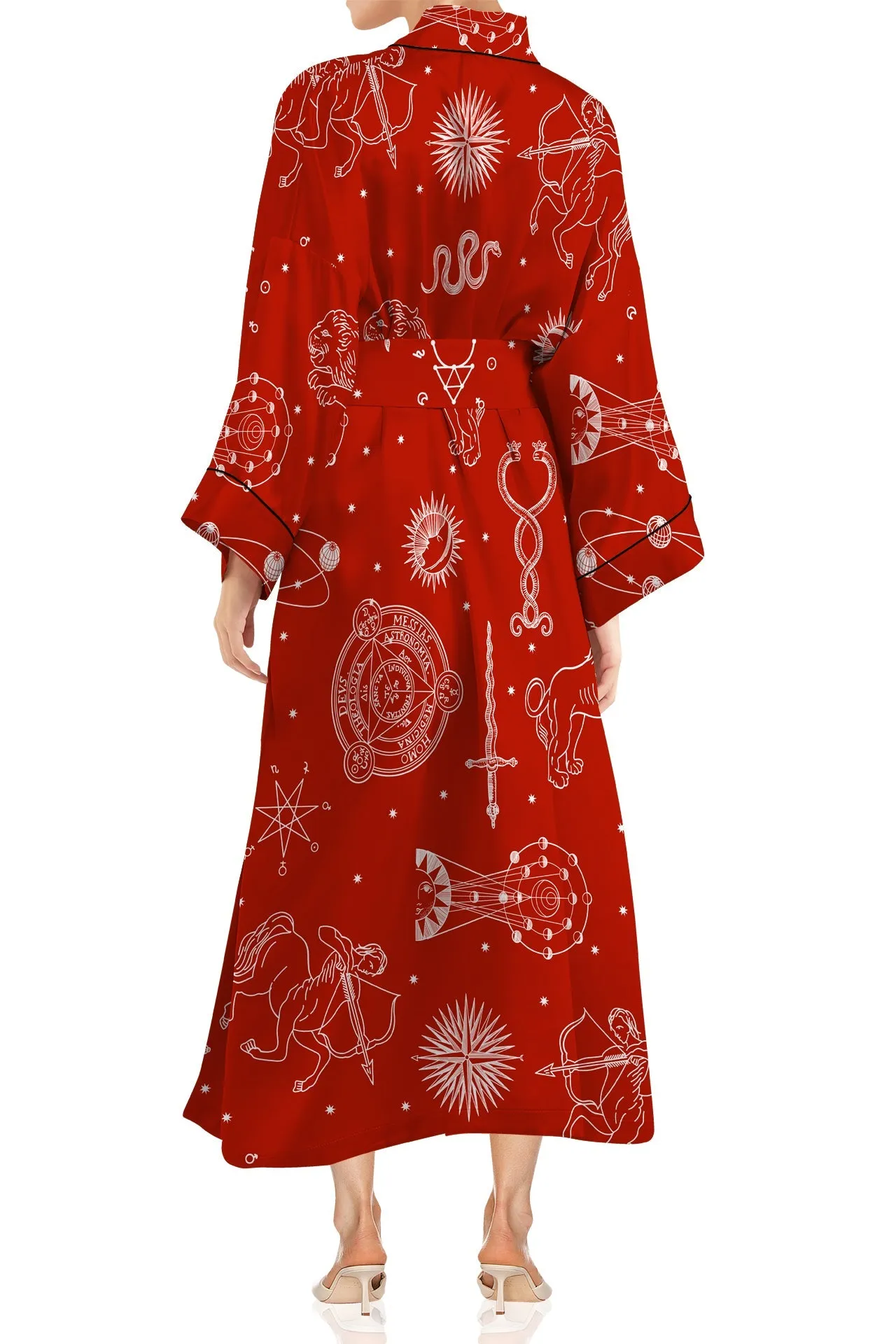 Red Midi Length Kimono