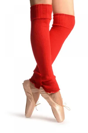 Red Plain Dance/Ballet Leg Warmers