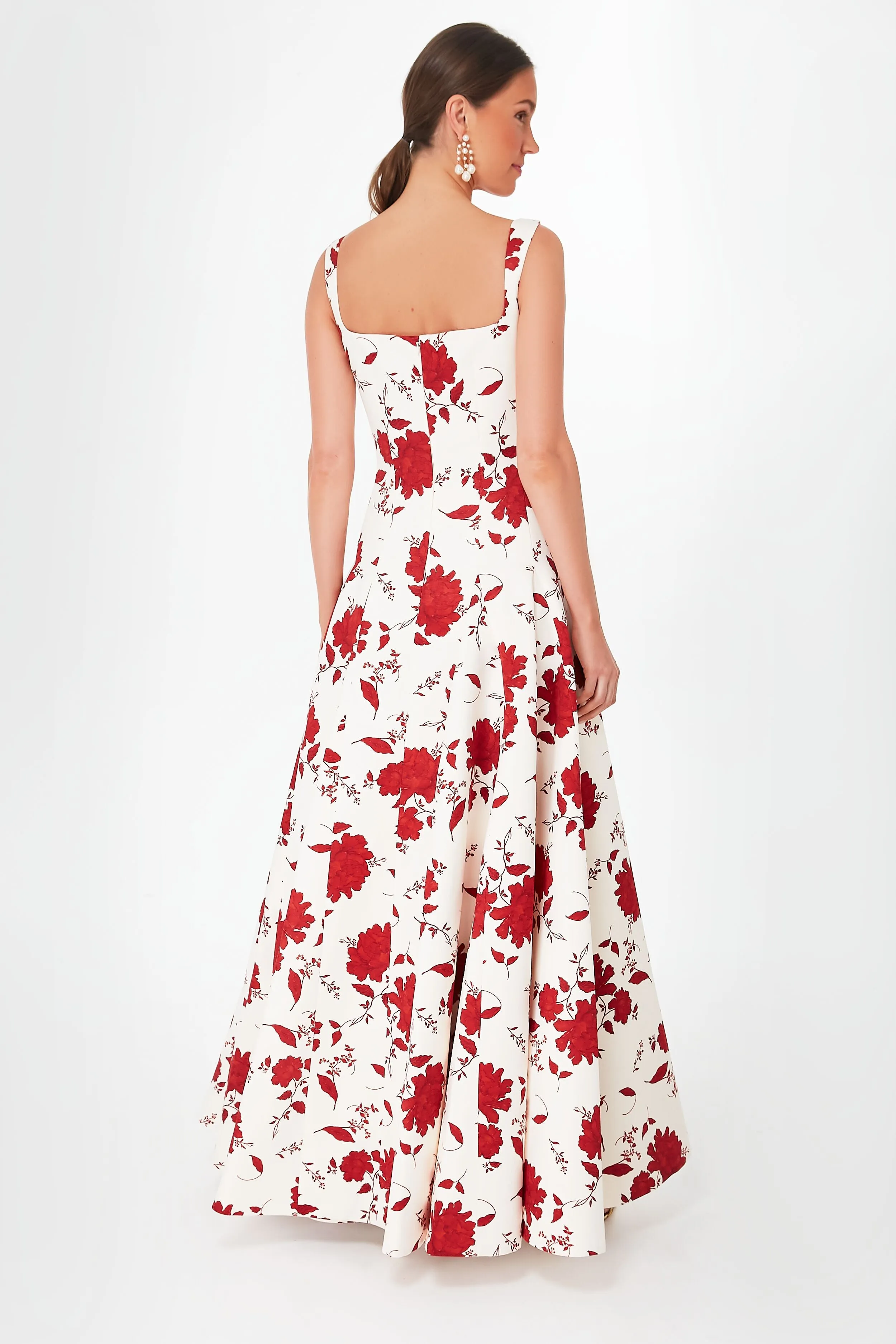 Red Rose Viri Taffeta Faille Dress