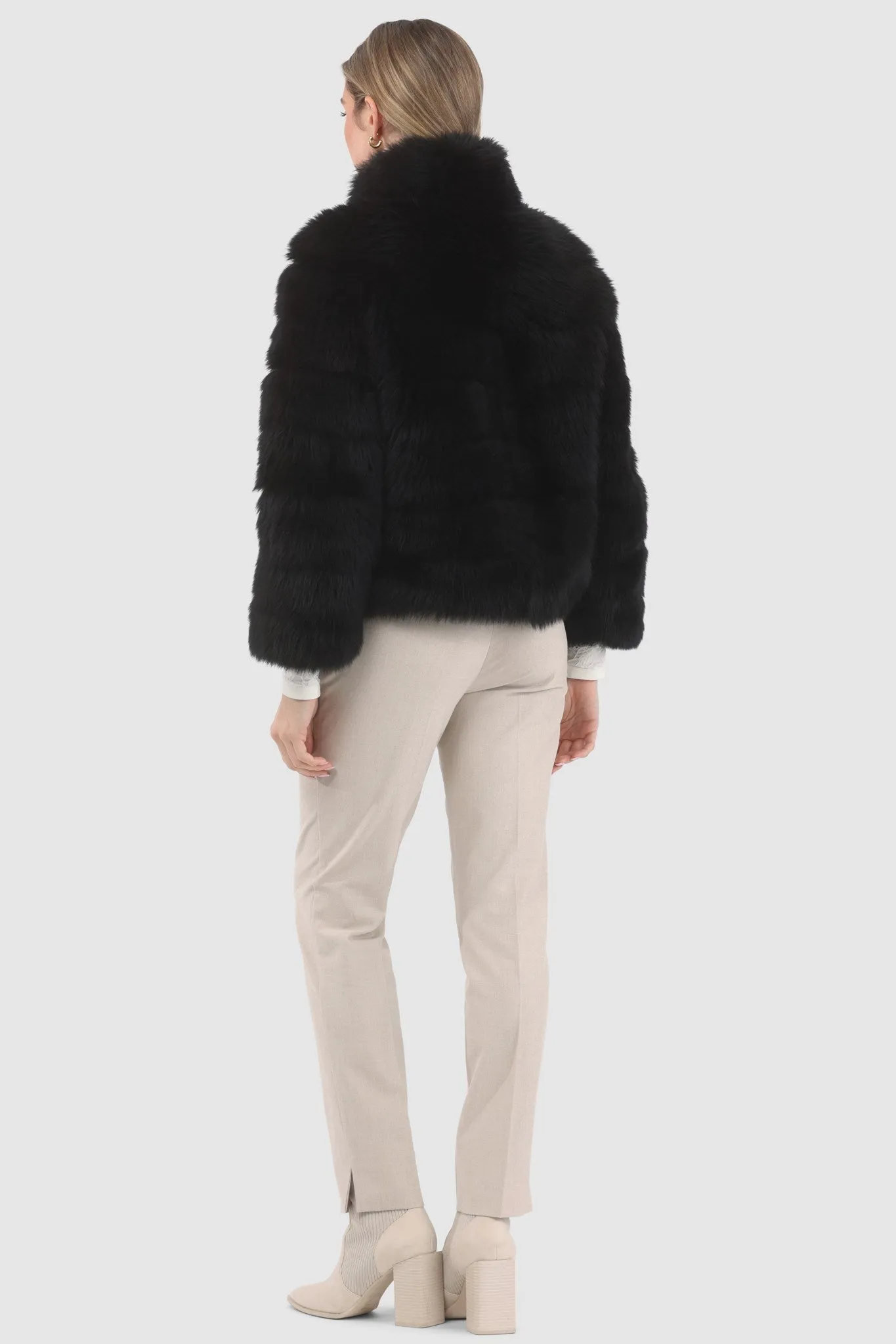 Reversible Merinillo Shearling Lamb Jacket with Cropped Sleeves