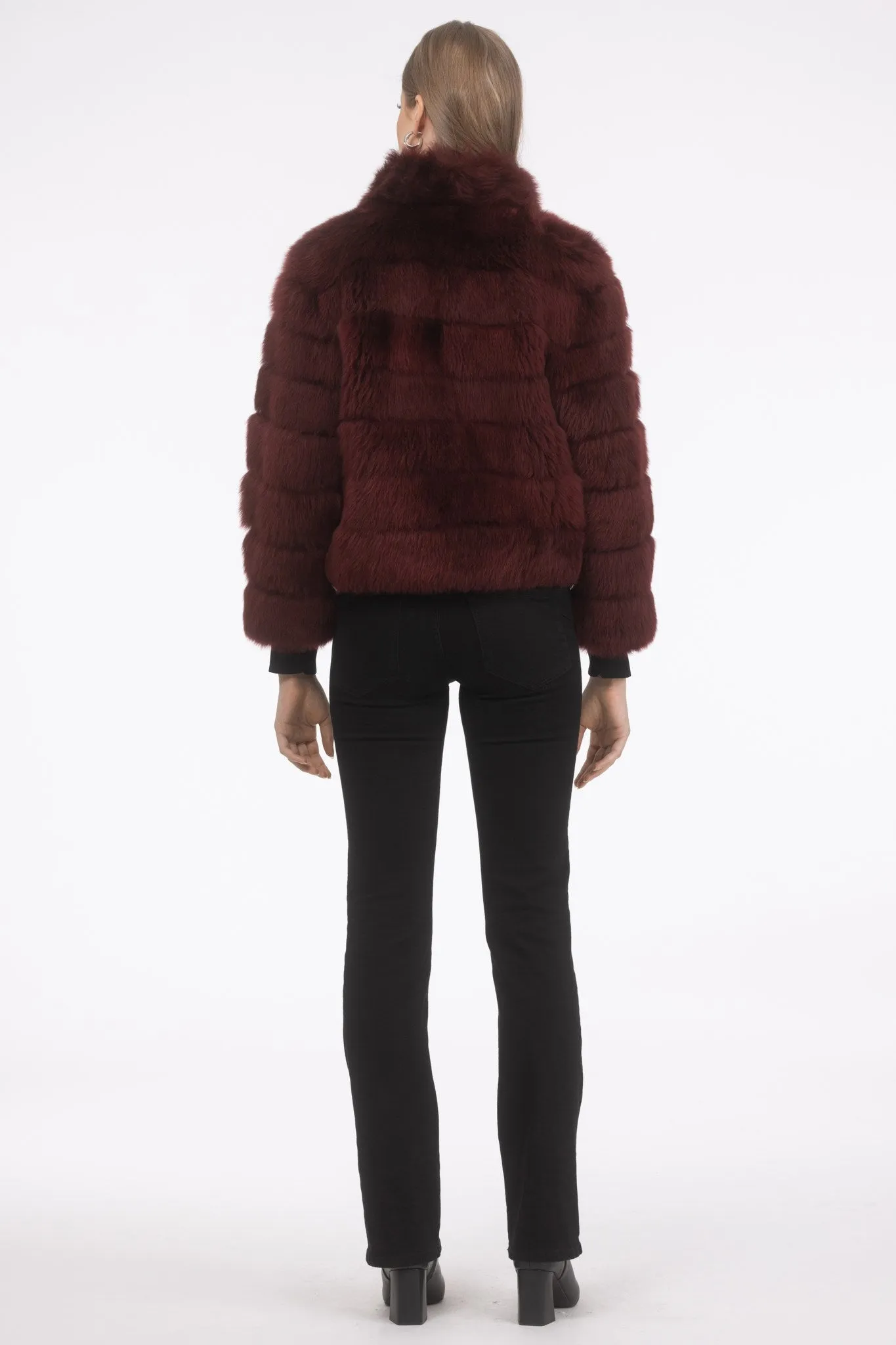 Reversible Merinillo Shearling Lamb Jacket with Cropped Sleeves