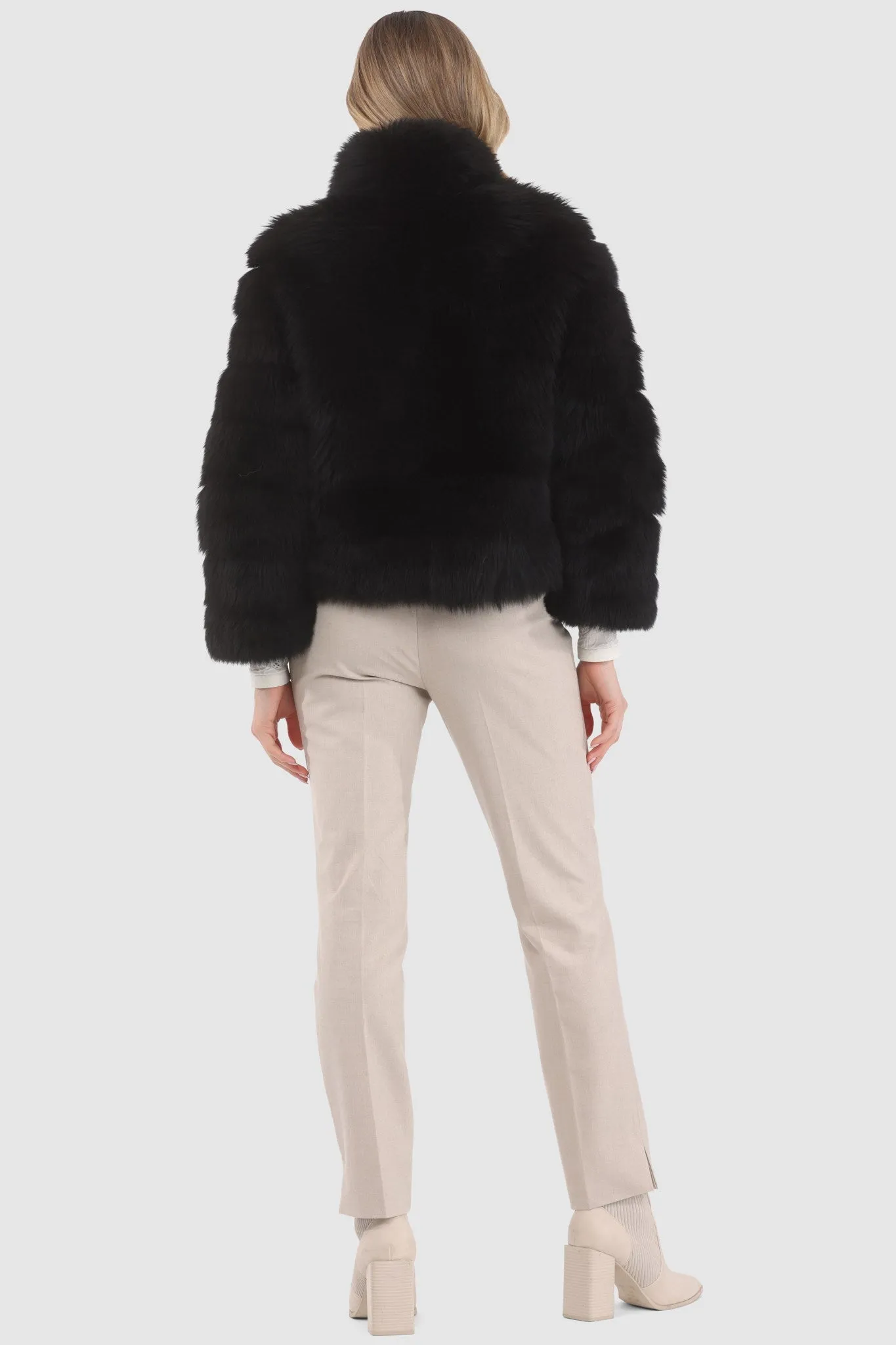 Reversible Merinillo Shearling Lamb Jacket with Cropped Sleeves