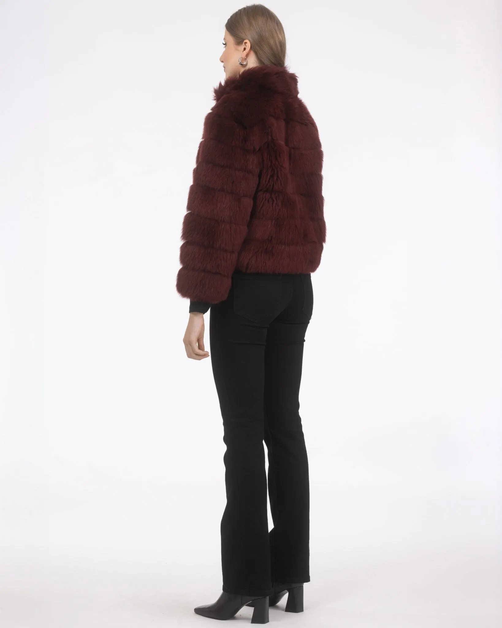 Reversible Merinillo Shearling Lamb Jacket with Cropped Sleeves