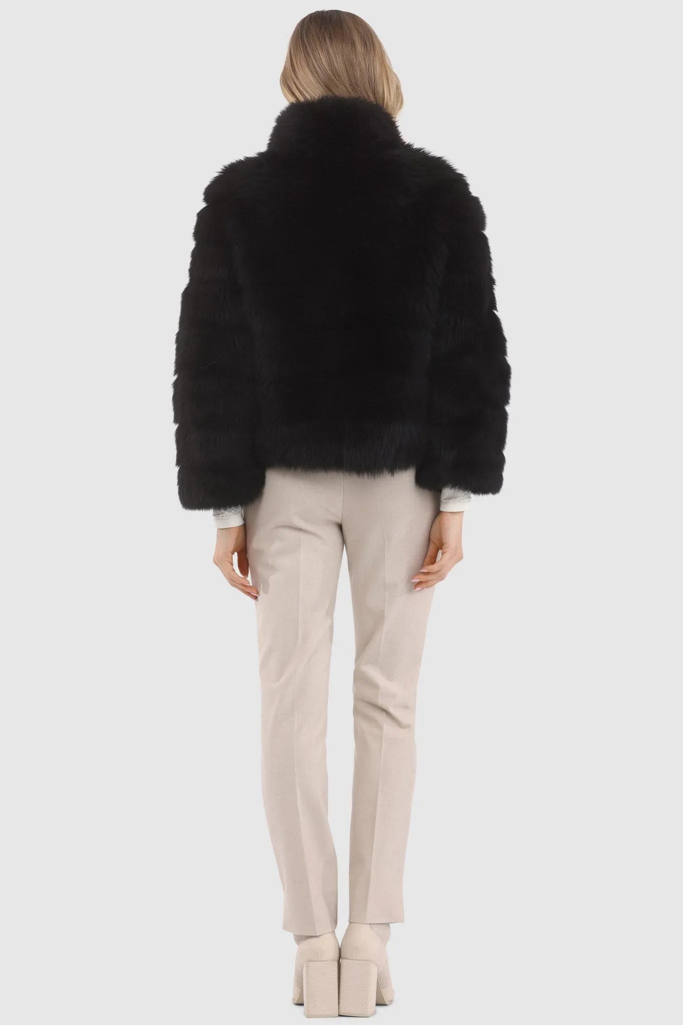 Reversible Merinillo Shearling Lamb Jacket with Cropped Sleeves